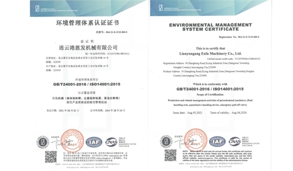 Сертификат о сертификации системы экологического менеджмента